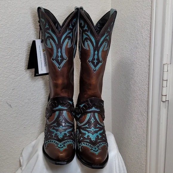 Black Star Women's Chocolate &Teal Boots